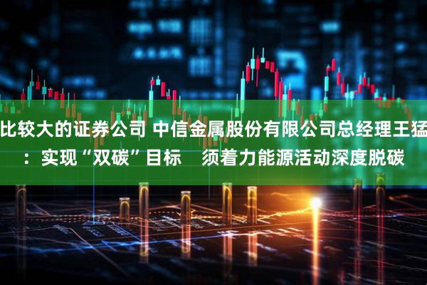 比较大的证券公司 中信金属股份有限公司总经理王猛：实现“双碳”目标    须着力能源活动深度脱碳